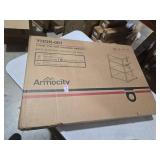 Armocity 4-Tier AV Media Stand with Power Strips, Stereo Stand with LED Lights, Audio Tower Rack with Adjustable Shelves, Small Entertainment Center, 30