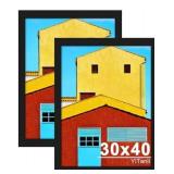 YiTanli 30x40 Picture Frame 2 Pack, Display 30x40 Poster Frame, Movie Posters & Art Prints, Black 30 x 40 Frame Horizontal or Vertical Wall Mounting