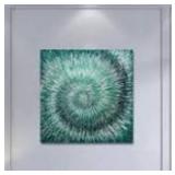 inspire Art,36x36 Inch Modern Abstract Emerald color Texture Oil Paintings 100% Hand-Painted Canvas Wall Art Acrylic Knife Painting Home Decoration Ready to Hang