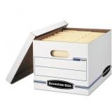 Bankers Box STOR/FILE Storage Box Letter/Legal Lift-off Lid White/Blue 12/Carton 00703