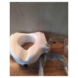 Drive Medical RTL12027RA 2-in-1 Raised Toilet Seat with Removable Padded Arms, Standard Seat