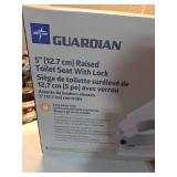 Medline 5  Standard Raised Toilet Seat With Lock and No Arms White