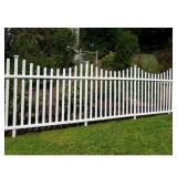 42in H x 92in W (2 Panels) No Dig Zippity Manchester Fence Kit  White Vinyl Picket Fence Panels  Perfect Durable Temporary Outdoor Fence for Backyard  Patio  or Garden  ZP19018 - Retail: $250