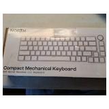 North Base Computer Keyboard - White: 60% Mechanical USB-A, 68 Keys, Backlit