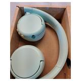 Artistic Mint Green Headphones with Decorative Discs