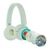 BuddyPhones POP Fun  Foldable Bluetooth Kids Headphones with Microphone  SafeAudio Volume Limiting 85/94dB Works Wired or Wireless  for iPhone/iPad/Tablet/PC and More by Onanoff (Green)