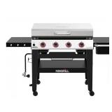 Daytona 4-Burner Propane Gas Grill 36 in. Flat Top Griddle in Black with Stainless Steel Lid - Retail: $399