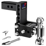 Geteen Trailer Hitches, Adjustable Trailer Hitch Ball Mount - Fits 2" Receiver, Dual Ball (2" x 2-5/16"), 5" Drop, 10,000 GTW - GT20052B - Retail: $169