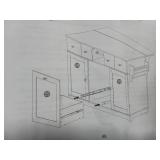 Kitchen Island with Drop Leaf, Rolling Cart with Storage Cabinets, Solid Wood Island Table on Wheels for Kitchen with 4 Drawers, Towel Bars, Spice Rack, White, Box 1/2 2/2 - Retail: $234