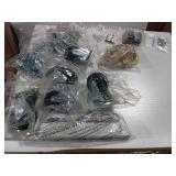 Kitchen Island with Drop Leaf, Rolling Cart with Storage Cabinets, Solid Wood Island Table on Wheels for Kitchen with 4 Drawers, Towel Bars, Spice Rack, White, Box 1/2 2/2 - Retail: $234