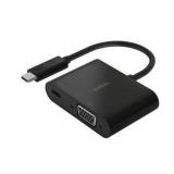 Belkin USB C to VGA + Charge Adapter - USB C to VGA Cable for MacBook Pro  MacBook Air  Mac Mini  iPad Pro  iPad Pro 12.9  iPad Mini & Other USB C Devices - 60W USB C Power Delivery