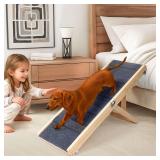 iPetba Small Dog Ramp for Bed Couch Car Folding Portable Pet Ramp for Cats Adjustable Height 21\", Up to 35 lbs - Retail: $68