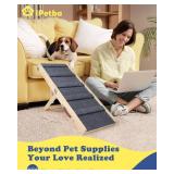 iPetba Small Dog Ramp for Bed Couch Car Folding Portable Pet Ramp for Cats Adjustable Height 21\", Up to 35 lbs - Retail: $68