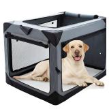 Pettycare 42 Inch Collapsible Foldable Soft Dog Kennel with Chew Proof Mesh Windows, Indoor & Outdoor Travel Dog Crate - Retail: $130