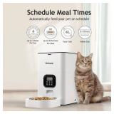 VOLUAS Automatic Cat Feeders - Timed Pet Feeder for Cats and Dogs with Dry Food Dispenser, Desiccant Bag, Programmable Portion Control, 4 Daily Meals, 10s Voice Recorder - Retail: $55