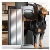 VOSOIR Dog Door for Wall, Large Doggie Door, Heavy Duty Pet Door with All Aluminum, 2 Magnetic Flaps, Wide Telescoping Tunnel, Sliding Lock Panel Doggy Door for Exterior Wall (Pets Up to 110 LB) - Ret