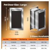 VOSOIR Dog Door for Wall, Large Doggie Door, Heavy Duty Pet Door with All Aluminum, 2 Magnetic Flaps, Wide Telescoping Tunnel, Sliding Lock Panel Doggy Door for Exterior Wall (Pets Up to 110 LB) - Ret