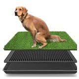 LOMANTOWN Dog Grass Pad with Tray Indoor Outdoor Pet Training Grass with Tray Washable Pee Pads, 3 Layered System Dog Litter Box for Puppy Training (30 x 20 in) - Retail: $38
