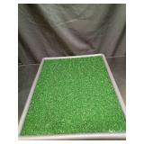 LOMANTOWN Dog Grass Pad with Tray Indoor Outdoor Pet Training Grass with Tray Washable Pee Pads, 3 Layered System Dog Litter Box for Puppy Training (30 x 20 in) - Retail: $38