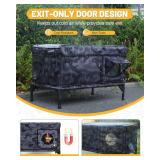 stohot Premium Heated Cat House for Outside Cats, 100% Weatherproof & Windproof Escape Door, Elevated Base, Winter Insulated Feral Stray Outdoor Cat Shelter with Heater - Retail: $90