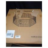 Dog Pen Pet Playpen Dog Fence Indoor Foldable Metal Wire Exercise Puppy Play Yard Pet Enclosure Indoor Outdoor 8 Panels 24 Inch with Bottom Pad/Top Cover (Black with Bottom pad) - Retail: $54