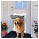 3-Flap Steel Large Dog Door for Exterior Doors with Sliding Lock Panel, Energy-Efficient Insulated Pet Door, Extreme Weather Doggy Door with Telescoping Tunnel, Never Rustï¼Pets Up to 100 Lbï¼