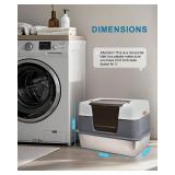 Scirove Stainless Steel Cat Litter Box Enclosed with Lidï¼Covered Metal Kitty Litter Box with Litter Mat and Odor Reduction Pack(2kg), Metal Scoopï¼Switchable Design, Easy Cleanï¼Odor-Cont