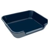 2-Pack Large Plastic Litter Tray Cat Litter Pan 21" x 18" x 5" Low Step Navy - Retail: $64