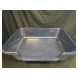2-Pack Large Plastic Litter Tray Cat Litter Pan 21" x 18" x 5" Low Step Navy - Retail: $64