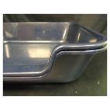 2-Pack Large Plastic Litter Tray Cat Litter Pan 21" x 18" x 5" Low Step Navy - Retail: $64