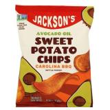 Jacksons Chips Sweet Potato Chips Avocado Oil Carolina Barbeque Flavor Kettle Cooked, Vegan, Gluten Free, Non GMO, Paleo and Kosher Friendly, 2.5 Ounce (Pack of 8)