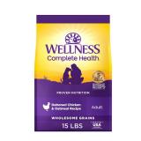 Wellness Complete Health Natural Dry Dog Food  Chicken & Oatmeal  15-Pound Bag