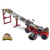 Hot Wheels Monster Trucks  Transporter and Track with 1:64 Scale Toy Truck