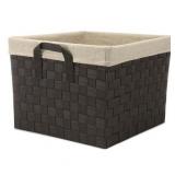 Whitmor Woven Strap Storage Tote Basket - Espresso with Cream Liner - 13  x 15  x 10 (2 pcs)