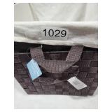 Whitmor Woven Strap Storage Tote Basket - Espresso with Cream Liner - 13  x 15  x 10 (2 pcs)