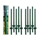Metal Fence Post Green 4 Feet, Pack of 10, for 36 Inch High Garden Welded Wire Fence U-Channel Steel Garden Post