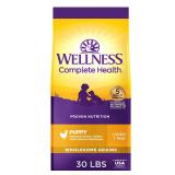 Wellness Complete Health Natural Puppy Dry Dog Food  Chicken  Salmon & Oatmeal  30-Pound Bag