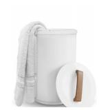 SAMEAT Heated Towel Warmers for Bathroom - Large Towel Warmer Bucket, Wood Handle, Auto Shut Off, Fits Up to Two 40\"X70\" Oversized Towels, Best Ideals