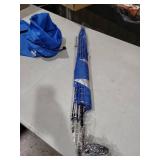 EMERIT Low Beach Chairs for Adults, Sling Beach Chair with Umberalla, Folding Backpack Camping Chair with Cup Holder