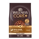 Wellness CORE+ Natural Grain Free Dry Dog Food  Wild Game Recipe with Freeze Dried Lamb  18lb Bag