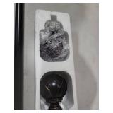 KAMANINA 1 Inch Curtain Rod Telescoping Single Drapery Rod 36 to 72 Inches (3-6 Feet), Black Curtain Rods for Windows 24 to 68 Inches, Netted Texture Finials