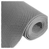 Drainage Mat 3x16 Ft 0.22" Thick PVC Commercial Floor Mat Non Slip Pool Mat S-Shaped Shower Floor Heavy Duty Roll for Wet Area Kitchen Hotels Bars Bathroom Patio Outdoor Indoor Rug (Gray, 3x16 Ft)