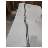 AmStaff 48\" Straight Ez Curl Lat Pull Down Bar with Revolving Double Hook for Dual Pulley Cable Machines, Functional Trainer Multi-Purpose Attachment