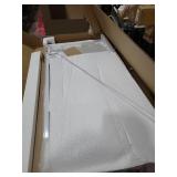 TIQLAB Gaming Desk 47 inch with Power Outlet and LED Light, Computer Desk with Reversible Shelves and Storage Drawer, Small PC Desk for Home Office Table with Bag, Carbon Fiber White