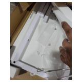 TIQLAB Gaming Desk 47 inch with Power Outlet and LED Light, Computer Desk with Reversible Shelves and Storage Drawer, Small PC Desk for Home Office Table with Bag, Carbon Fiber White