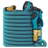 YANMEI Expandable Garden Hose 50ft with Brass Fittings and Sprayer