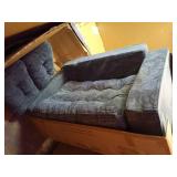 MAXYOYO Convertible Sofa Bed, Pull Out Loveseat Sleeper Sofa, 2 in 1 Folding Couch Bed, Fold Out Floor Couch with Pillows for Living Room Bedroom Lounge, Dark Grey - Retail: $210