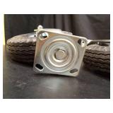 (2 Pack) RRQ 10 Inch Caster Wheels, Pneumatic Swivel Caster Wheels with Zinc Top Plate 360 Degree Rotation for Cart, Dolly, Trolley, Workbench and Wagon, Black Rubber Wheels, 600 Lbs Total Capacity - 