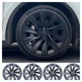 for Tesla Model Y 20 Inch Helix Wheel Cover Hubcaps Hub Cap ABS Cover Set of 4 Matte Black Tesla Model Y Accessories - Retail: $139