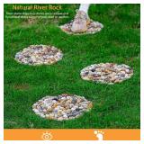 River Rocks Stepping Stones Pavers Outdoor for Garden Walkway, Pebbles Polished Gravel for Yard Lawn Patio Pathway Landscaping, 6PACK (Roundness) - Retail: $60
